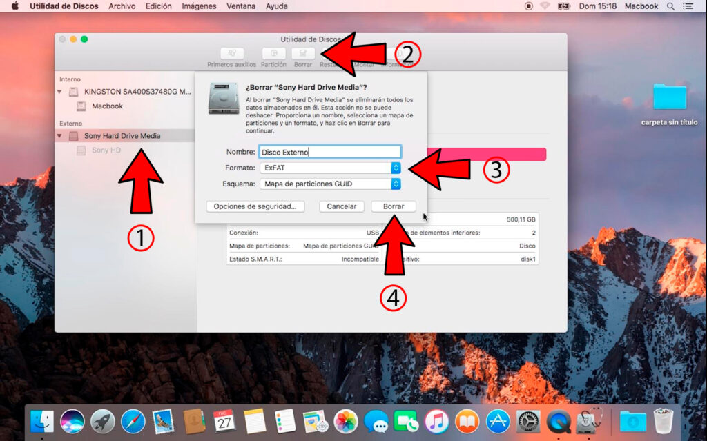 formatear disco en mac
