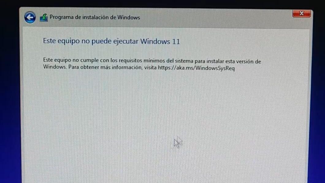 este equipo no puede ejcutar windows 11